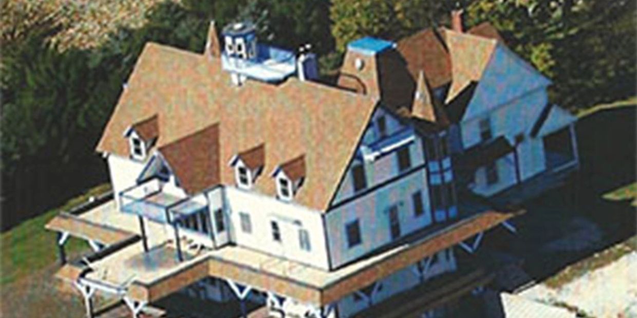 100 year old farm house that had a large addition added to it.