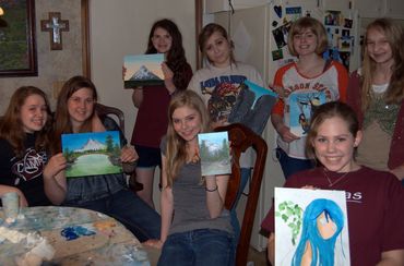D. K. Boljat's teen painting class students in Sherwood Oregon