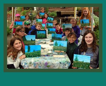 D. K. Boljat's acrylic painting class students in Sherwood, Oregon