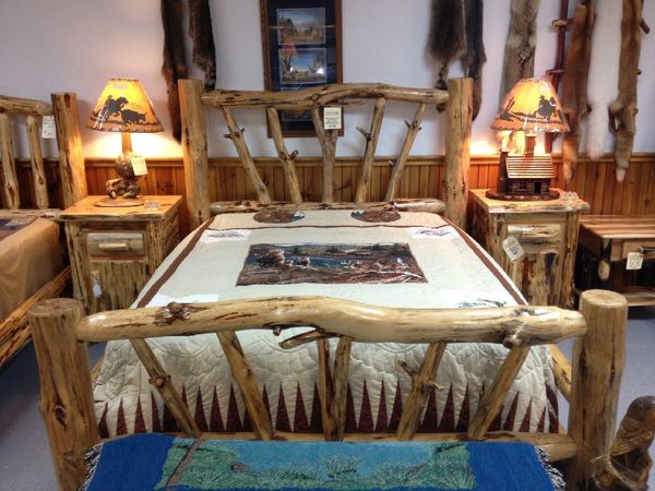 Queen Bed. Hand Peeled Northern Red Pine.