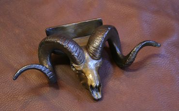 Bronze sheep, bronze cardholder, bronze sheep card holder, bronze business card holder