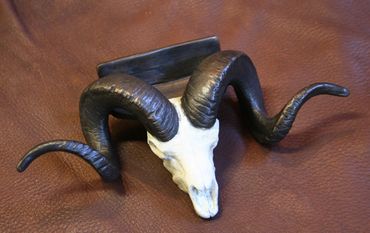 bronze sheep cardholder, bronze cardholder, bronze business card holder