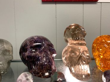 Crystal Skulls
Amethyst
Smoky Quartz
Smokey Quartz
Amber