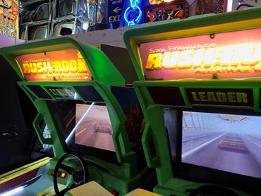 Rush the rock arcade driving game.  Vancouver arcade pinball New Westminster