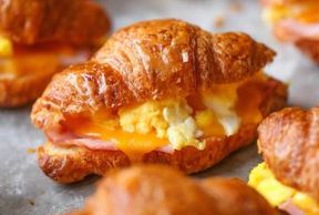 Breakfast croissants with egg Ham & cheese