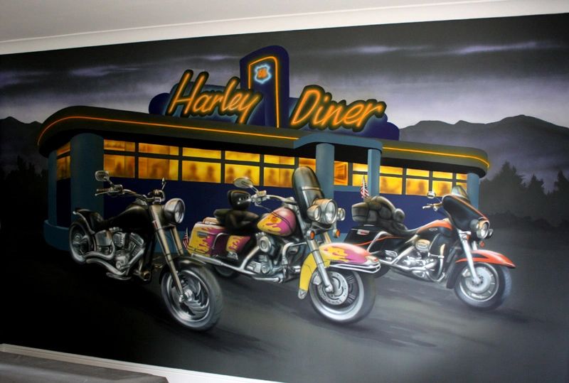 Harley Diner mural