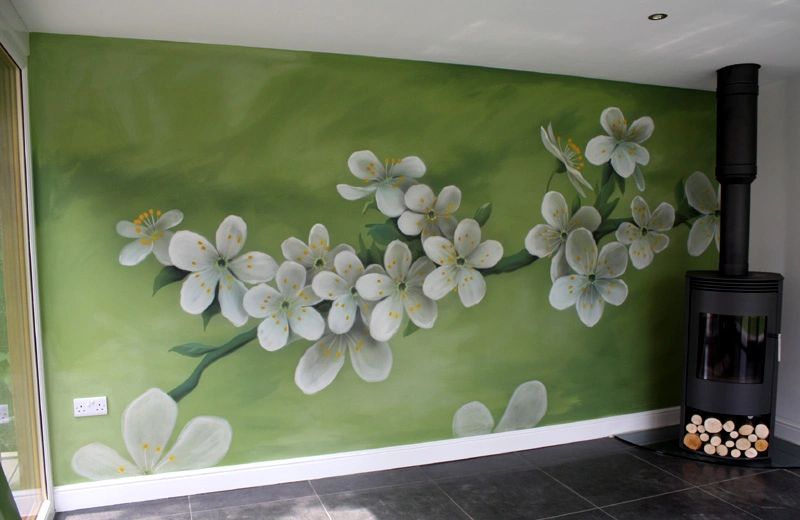 Wall mural of blossom
