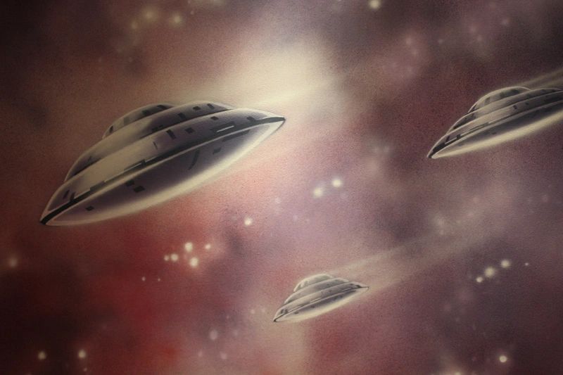 Flying saucer mural