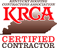 We are KRCA certified roofers in the Louisville area