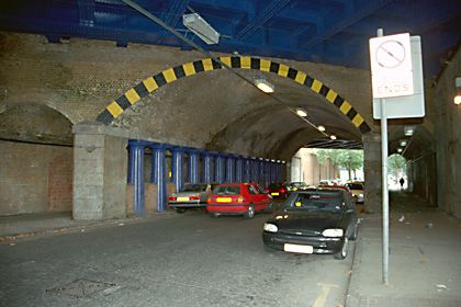 The railway bridge over Spa Road.
Photo courtsey of English Heritage.