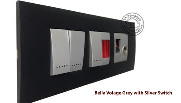 EA Poonawala Bella Voltage Grey with Silver Switch