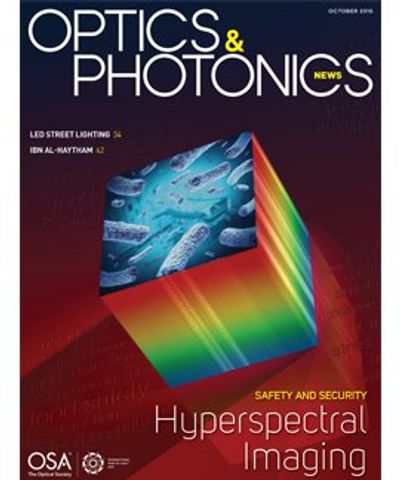 OPN Cover Image, Oct. 2015, Hyperspectral Imaging for Safety and Security by Valerie C. Coffey