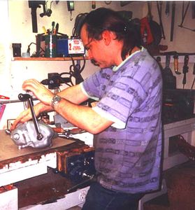 Harry, the lead person in restoring this 1935 vintage BSA