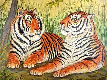 wildlife, tigers, jungle, big cats, animals, painting, prints, wall art, home decor, wall decor
