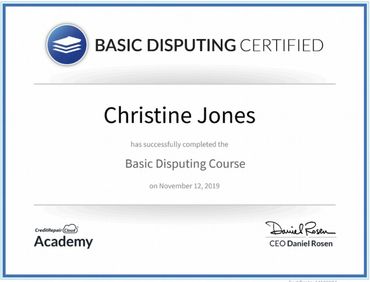 Black and white CRC basic disputing certificate