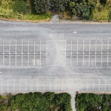 This is an aerial photo of a car park in Port Elliot adjacent to the beach