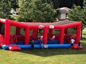 Wiped out is a monster sized inflatable where players have to run across the balls inside the game