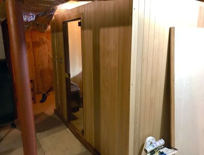 A home sauna under construction