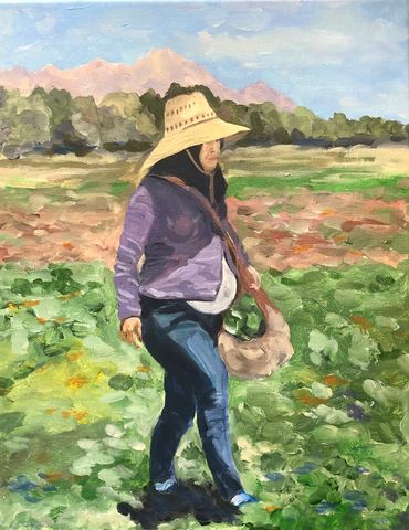 Work in the chili fields can be back breaking especially if you are a woman and you are pregnant.  S