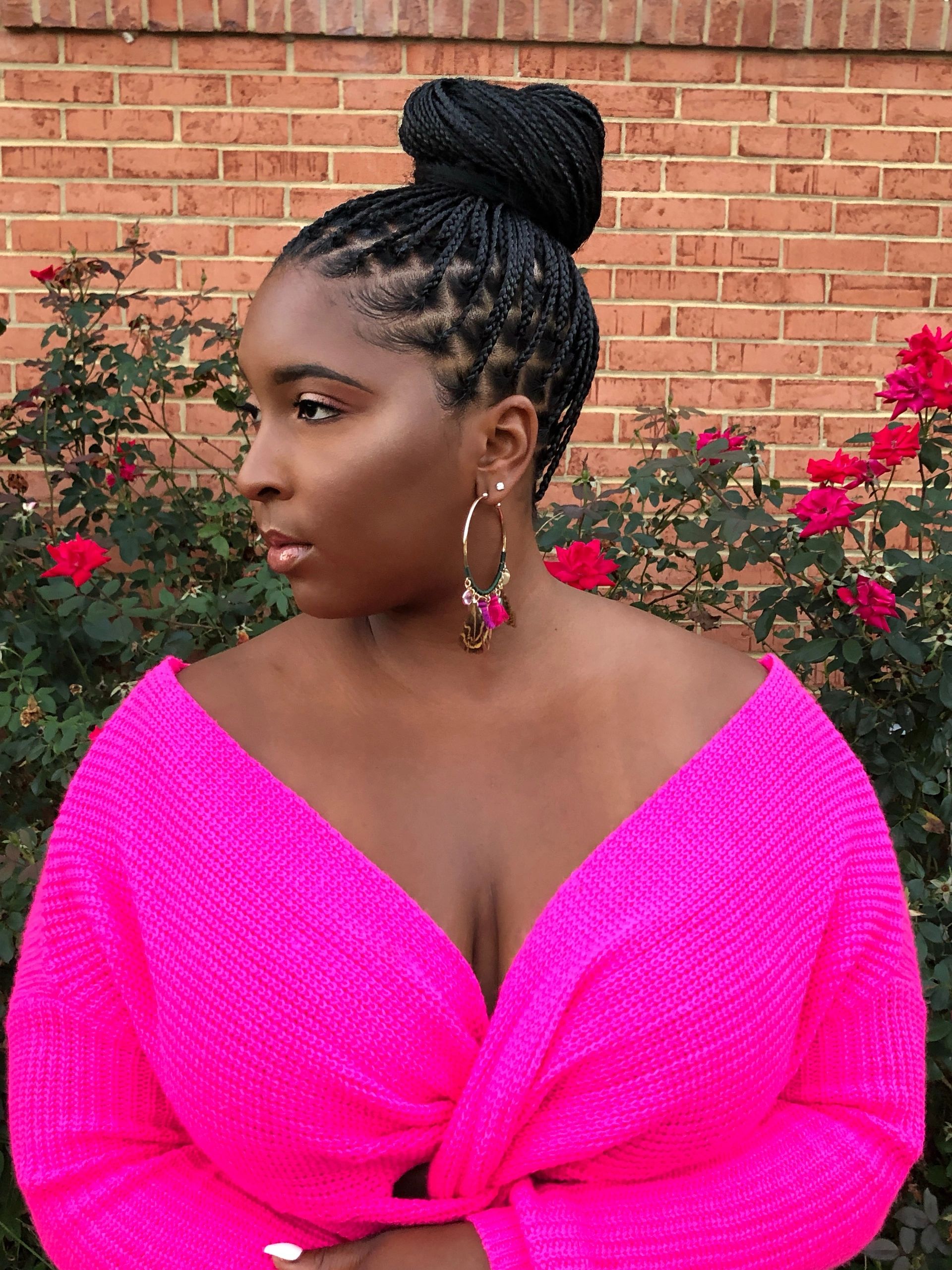 Boho Braids in a bun