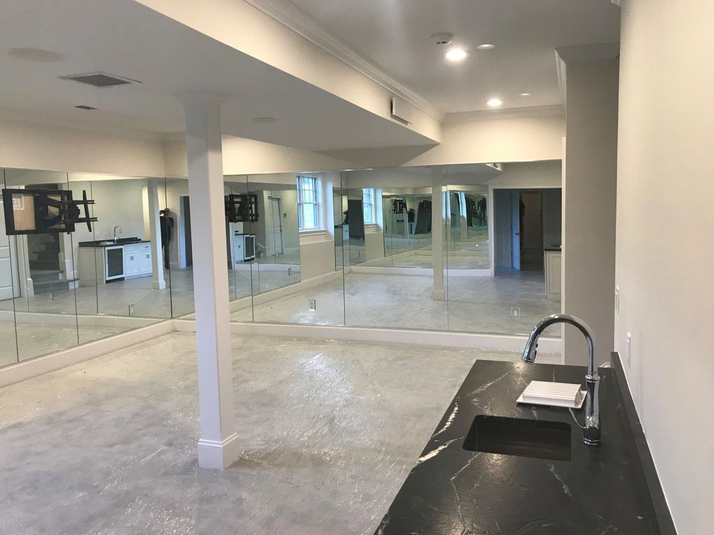 Custom Glass Mirror Wall