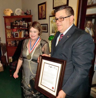 Ms. Jessica Michna is awarded her DSM, serial #1799 by CEO Martin CJ Mongiello.