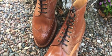 Enzo Bonafe'  4014 in Horween natural unglazed shell Cordovan
SOLEGARB Leather Shoes handmade boots 