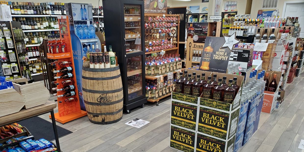 Well stocked liquor store in Huntsville, Alabama.