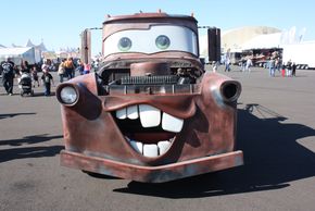 A version of Tow Mater - Movie,Cars. Route 66 Baxter Springs. Kansas has "Tow Tater on display