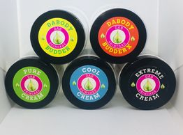 DABoby Budder, DABoby Budder X, Pure Cream, Cool Cream, and Extreme Cream