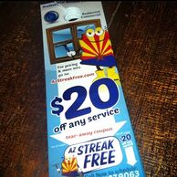 Door hanger flyers with a tear away coupon.