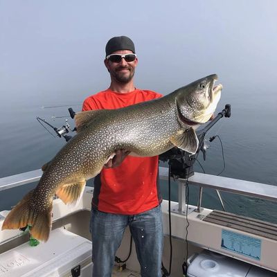 Big Lake trout on a Lake Michigan charter