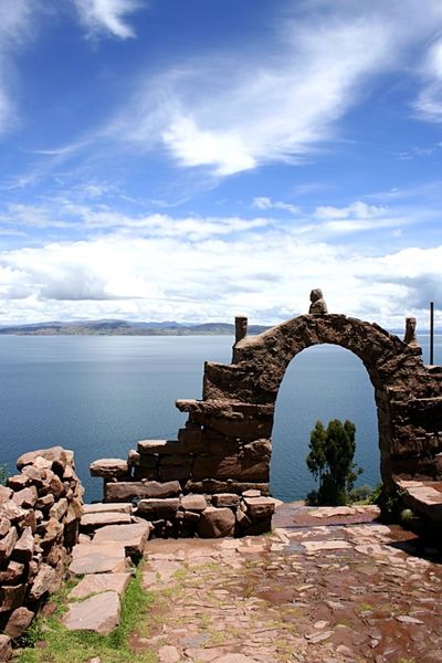 Lake Titicaca is the highest navigable lake in the world, Copacabana, Bolivia