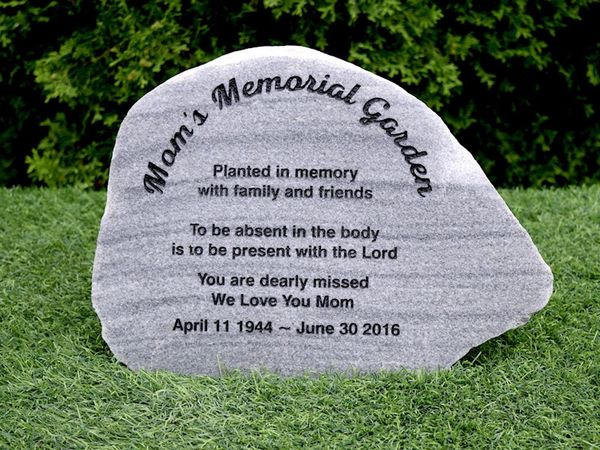 Engraved memorial stone.