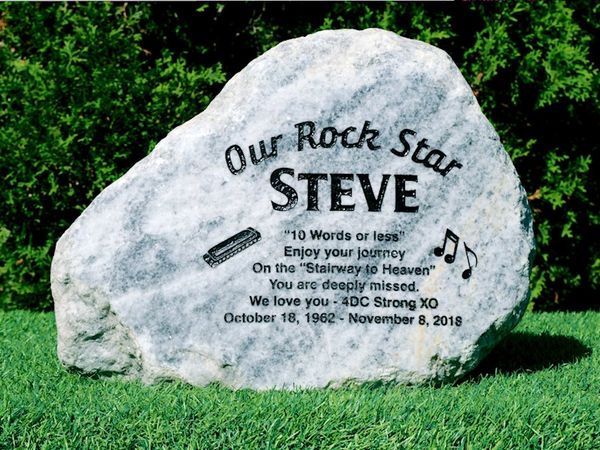Engraved stone memorial.