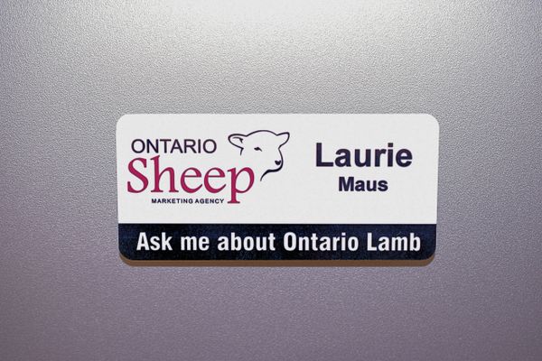 Sublimated metal name badge with colour accents