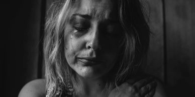 woman crying and depressed