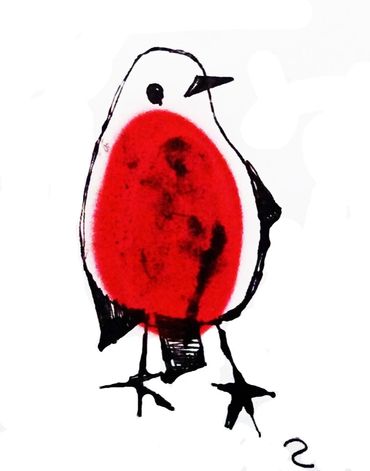 robin ink mono print the shaw