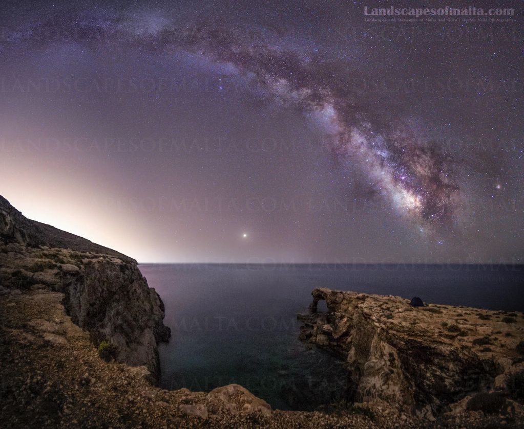 Starscapes of Malta by Derren Vella. Star Scapes of Malta milkyway arch in malta over tal hamrija