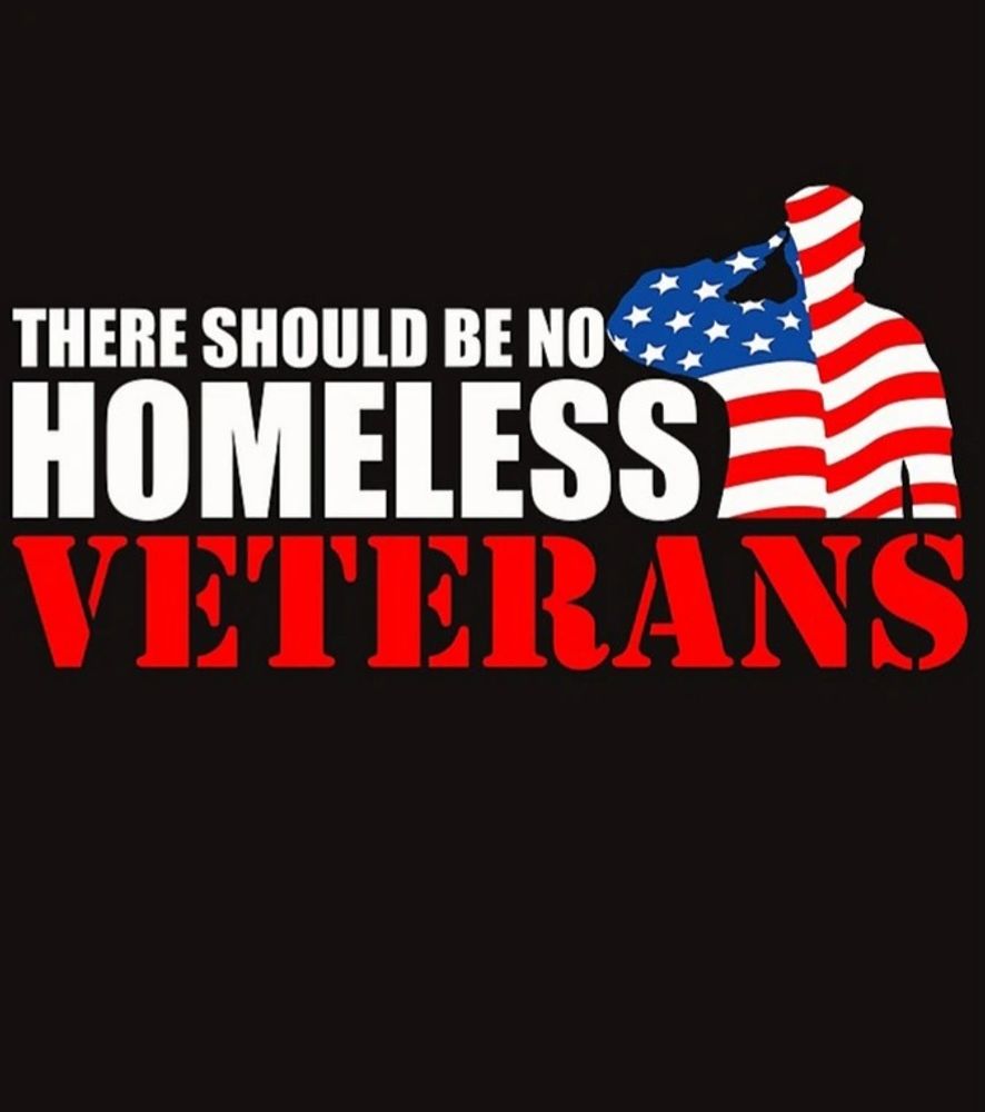 There should be no homeless veterans logo showing a man saluting with a flag in his silhouette.