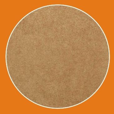 Close-up of brown cork texture inside a white circle on orange background.