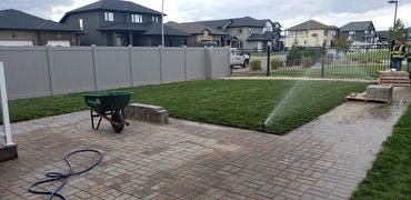 sprinkler and landscaping