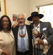 Marilyn Vann, Congressman Barney Frank, and Eli Grayson at educational dinner in Tulsa Oklahoma