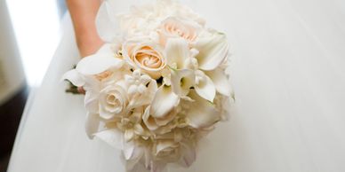 white flowers bridal bouquet 