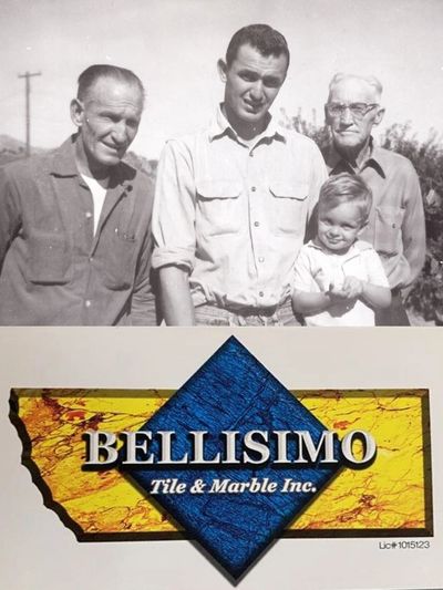 A picture of people with Bellisimo logo and illustration