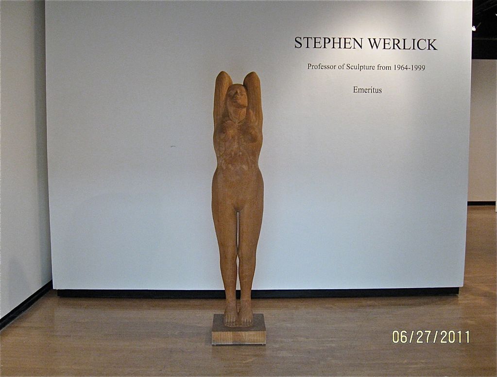 Life size figure carved in birchwood
