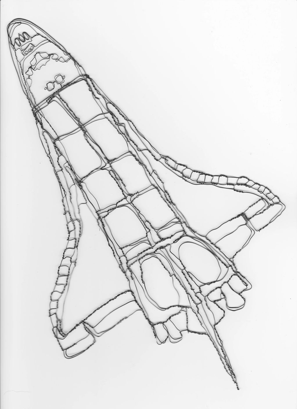 "Space Shuttle" 2D wire sculpture, commissioned by CEO of Challenger Space Center