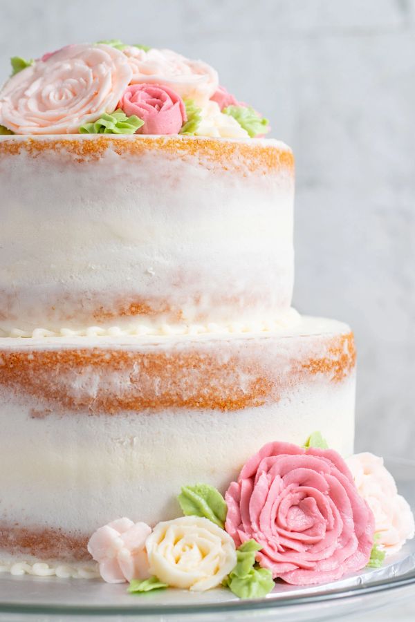 buttercream roses, wedding shower cake