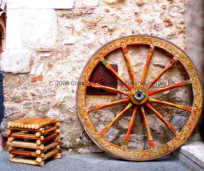 Carretto Wheel, Taormina, History of henna in Sicily dates back to the 9th - 12th centuries.