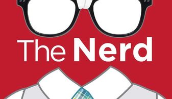 Poster announcing the show "The Nerd" at Milwaukee Rep